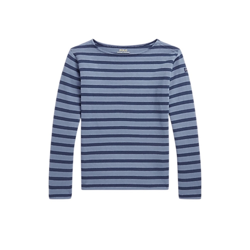 Polo by Ralph Lauren Girls’ Navy & Blue Striped Long Sleeve Tee Size Small (7)